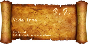 Vida Irma névjegykártya
